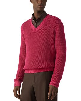 Zegna Zegna Cotton and Silk V Neck Shirt