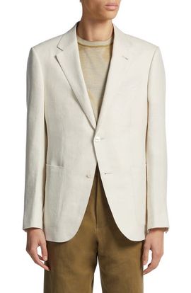 ZEGNA ZEGNA Fairway Crossover Linen & Wool Blend Sport Coat