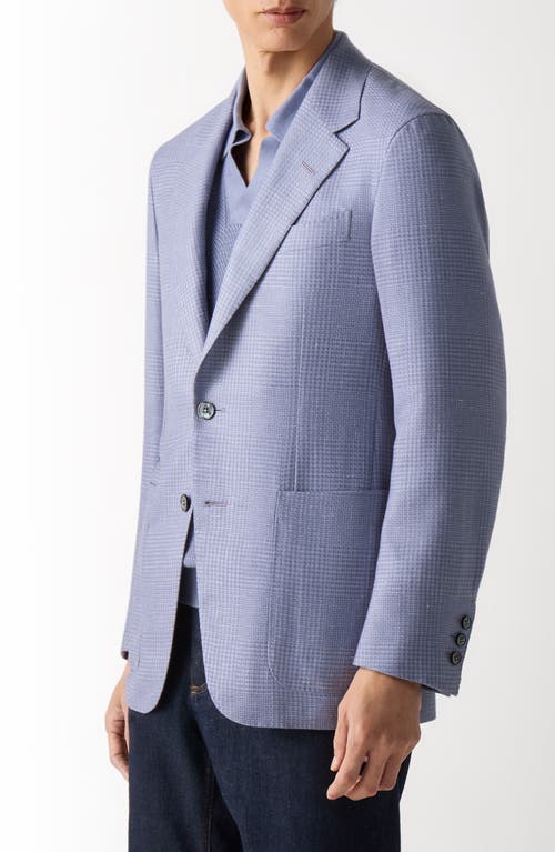 ZEGNA ZEGNA Glen Check Cashmere, Silk & Linen Cardigan Jacket