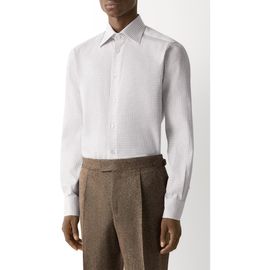 ZEGNA ZEGNA Grid Cotton Dress Shirt
