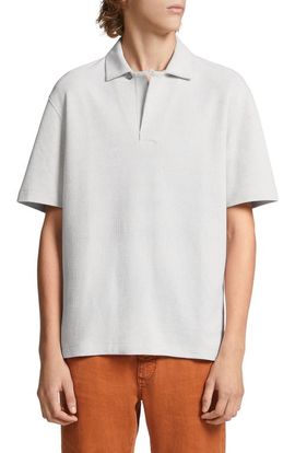 ZEGNA ZEGNA Honeycomb Short Sleeve Cotton Polo
