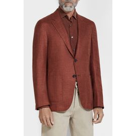 ZEGNA ZEGNA Houndstooth Cashmere, Silk & Linen Cardigan Jacket