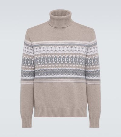 Zegna Zegna Jacquard cashmere turtleneck sweater