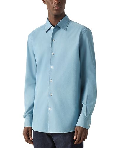 Zegna Zegna Light Blue Cotton Denim Shirt