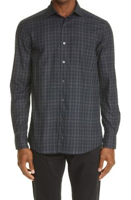 ZEGNA ZEGNA Madras Cotton Button-Up Shirt