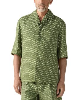 Zegna Zegna Oasi Net Print Linen Shirt