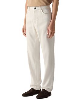 Zegna Zegna Slim Fit Stretch Cotton and Linen Roccia Jeans