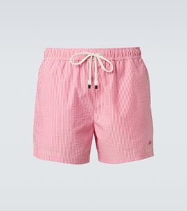 Zegna Zegna Striped seersucker swim trunks