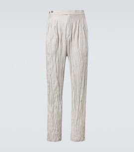 Zegna Zegna Striped silk straight pants