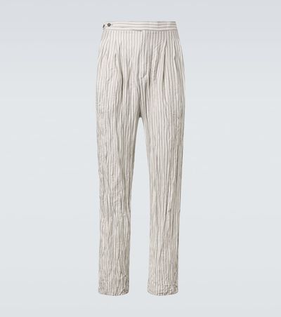 Zegna Zegna Striped silk straight pants