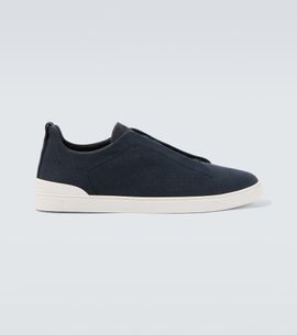 Zegna Zegna Triple Stitch canvas slip-on sneakers