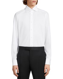 Zegna Zegna Trofeo Cotton Tailored Long Sleeve Dress Shirt