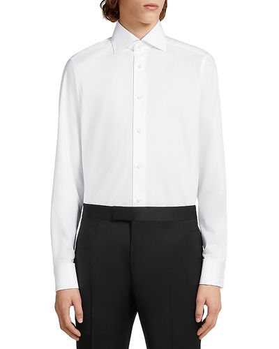 Zegna Zegna Trofeo Cotton Tailored Long Sleeve Dress Shirt