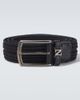 Zegna Zegna Woven leather-trimmed belt - 1