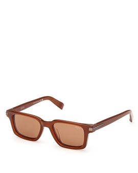 Zegna Zenga Rectangular Sunglasses, 50mm