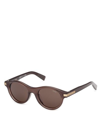 Zegna Zenga Round Sunglasses, 48mm