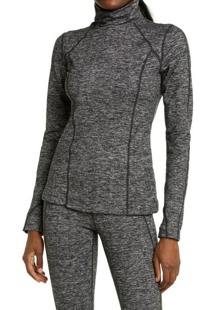 Zella Zella Cozy Space Dye Tech Turtleneck Training Top