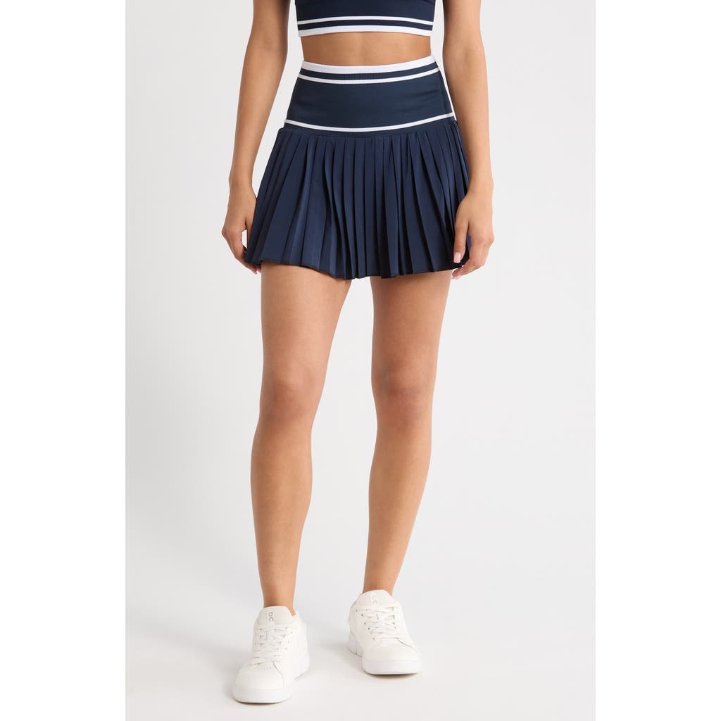 Zella Zella Mixed Media Pleated Sport Skirt