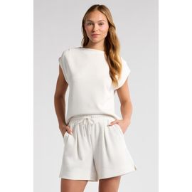 Zella Zella Soft Luxe Knit Gathered Shoulder Top
