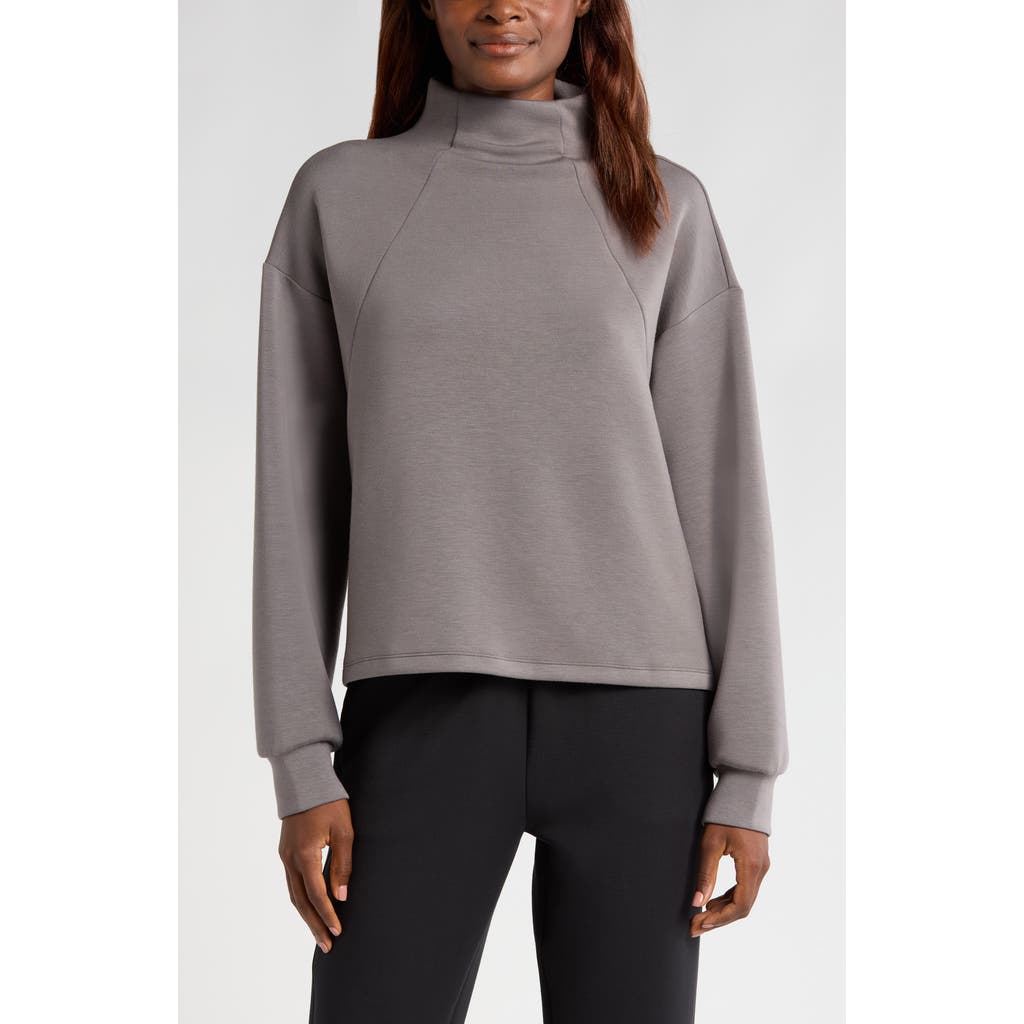 Zella Zella Soft Scuba Knit Funnel Neck Modal Blend Top
