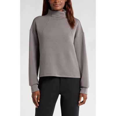 Zella Zella Soft Scuba Knit Funnel Neck Modal Blend Top
