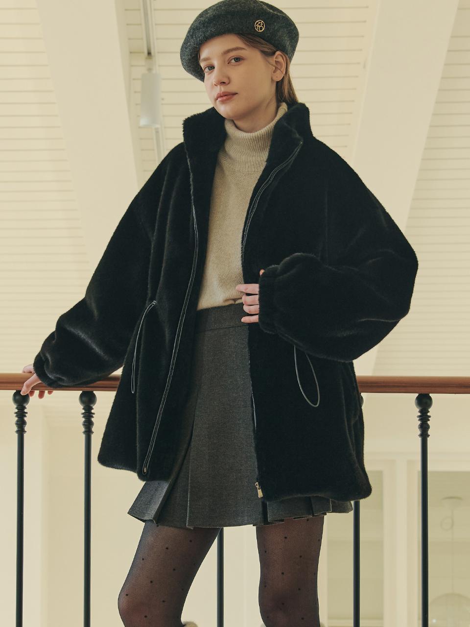 ZEROSTREET Downy Fur Jumper / Black