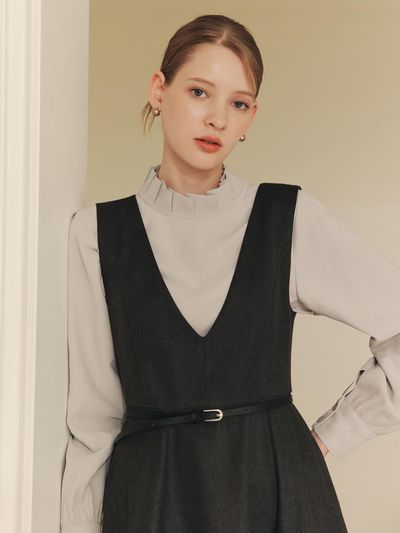 ZEROSTREET Frill Neck Blouse