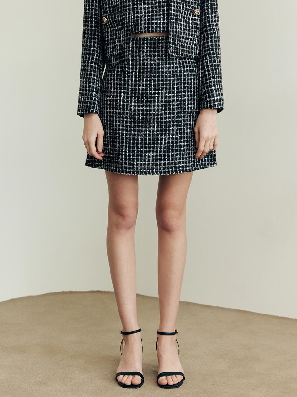 ZEROSTREET Rose Tweed Skirt / Black