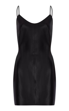 Zeynep Arçay Zeynep Arçay Backless Leather Mini Party Dress