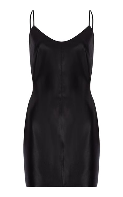 Zeynep Arçay Zeynep Arçay Backless Leather Mini Party Dress