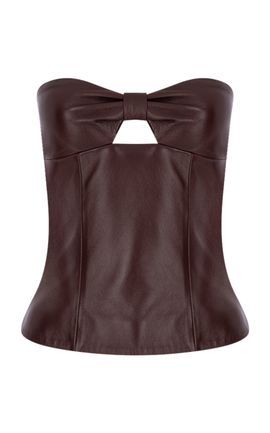 Zeynep Arçay Zeynep Arçay Leather Strapless Top