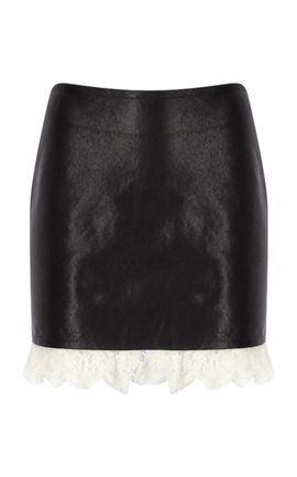Zeynep Arçay Zeynep Arçay Mini Leather Lace Skirt