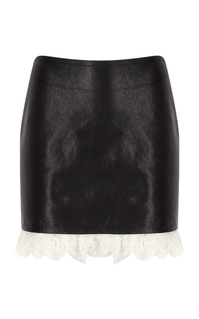 Zeynep Arçay Zeynep Arçay Mini Leather Lace Skirt