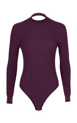 Zeynep Arçay Zeynep Arçay OpenBack Knitted Bodysuit Berry