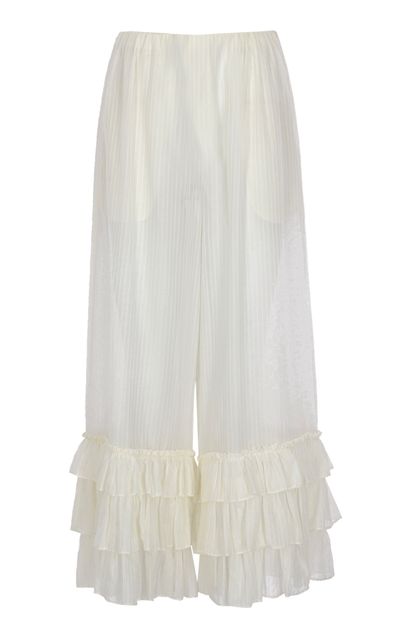Zeynep Arçay Zeynep Arçay Silk Cotton Frilled Pants