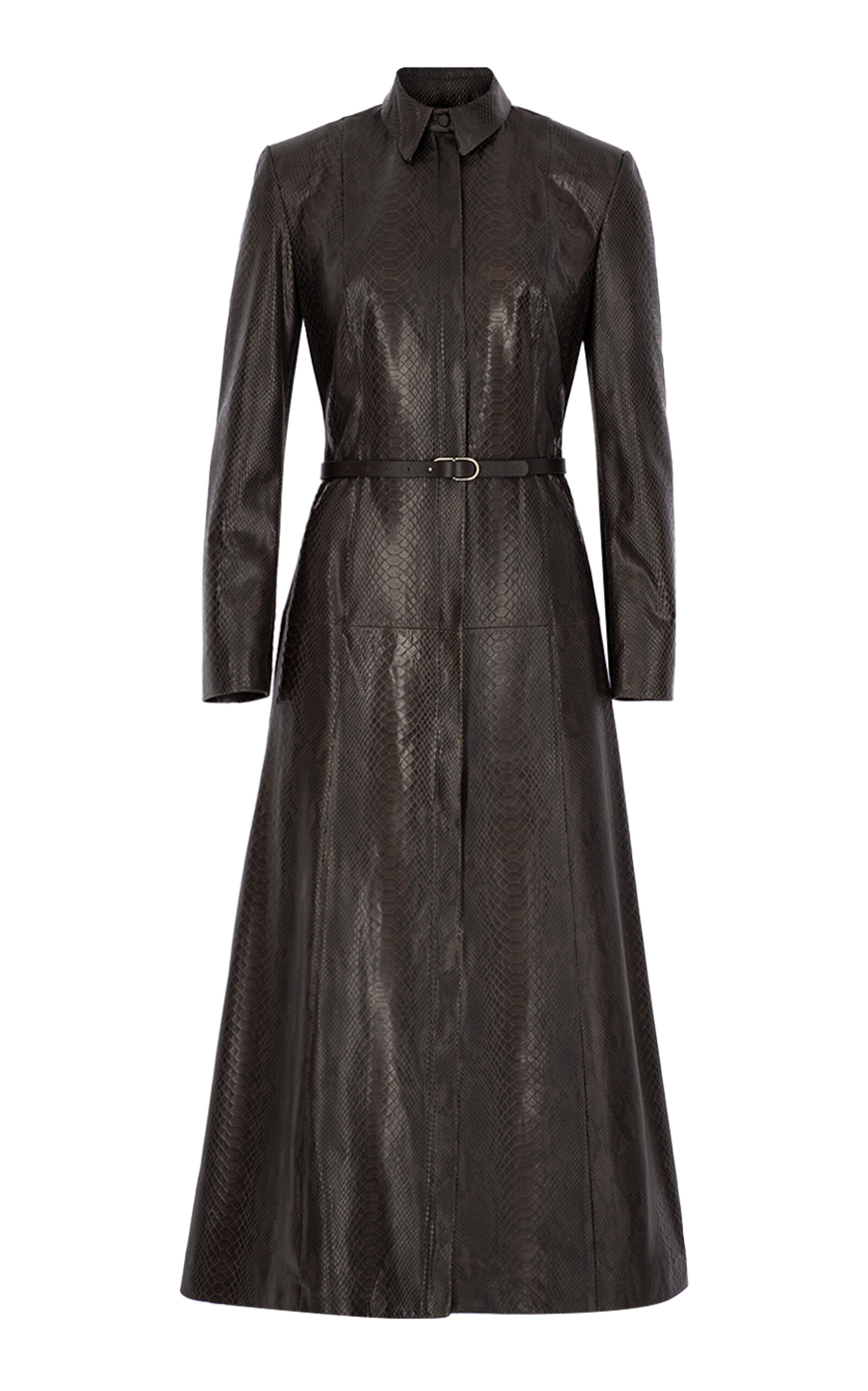 Zeynep Arçay Zeynep Arçay SnakeEffect Leather Coat Dress