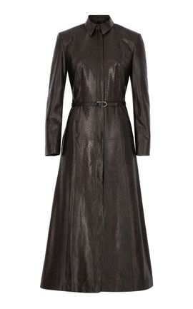 Zeynep Arçay Zeynep Arçay SnakeEffect Leather Coat Dress