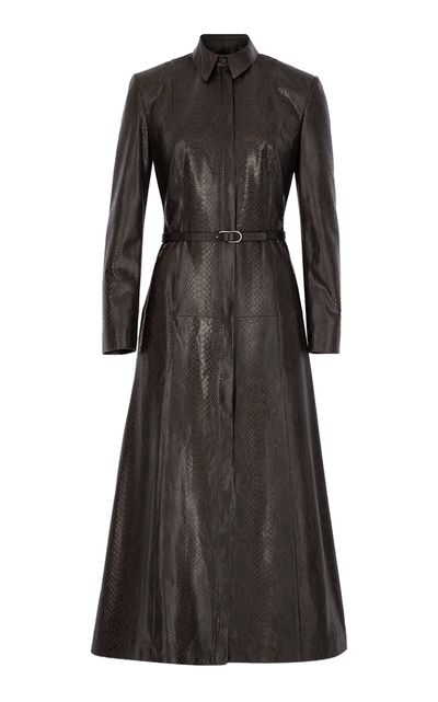 Zeynep Arçay Zeynep Arçay SnakeEffect Leather Coat Dress