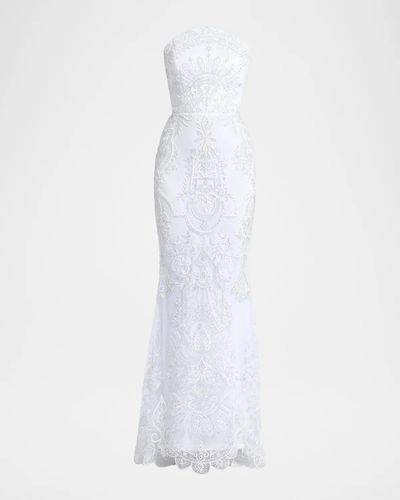 ZHIVAGO Ithaca Lace Strapless Gown