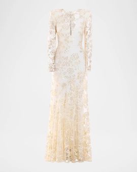ZHIVAGO Poetry Remains Sequin-Embellished Mermaid Gown