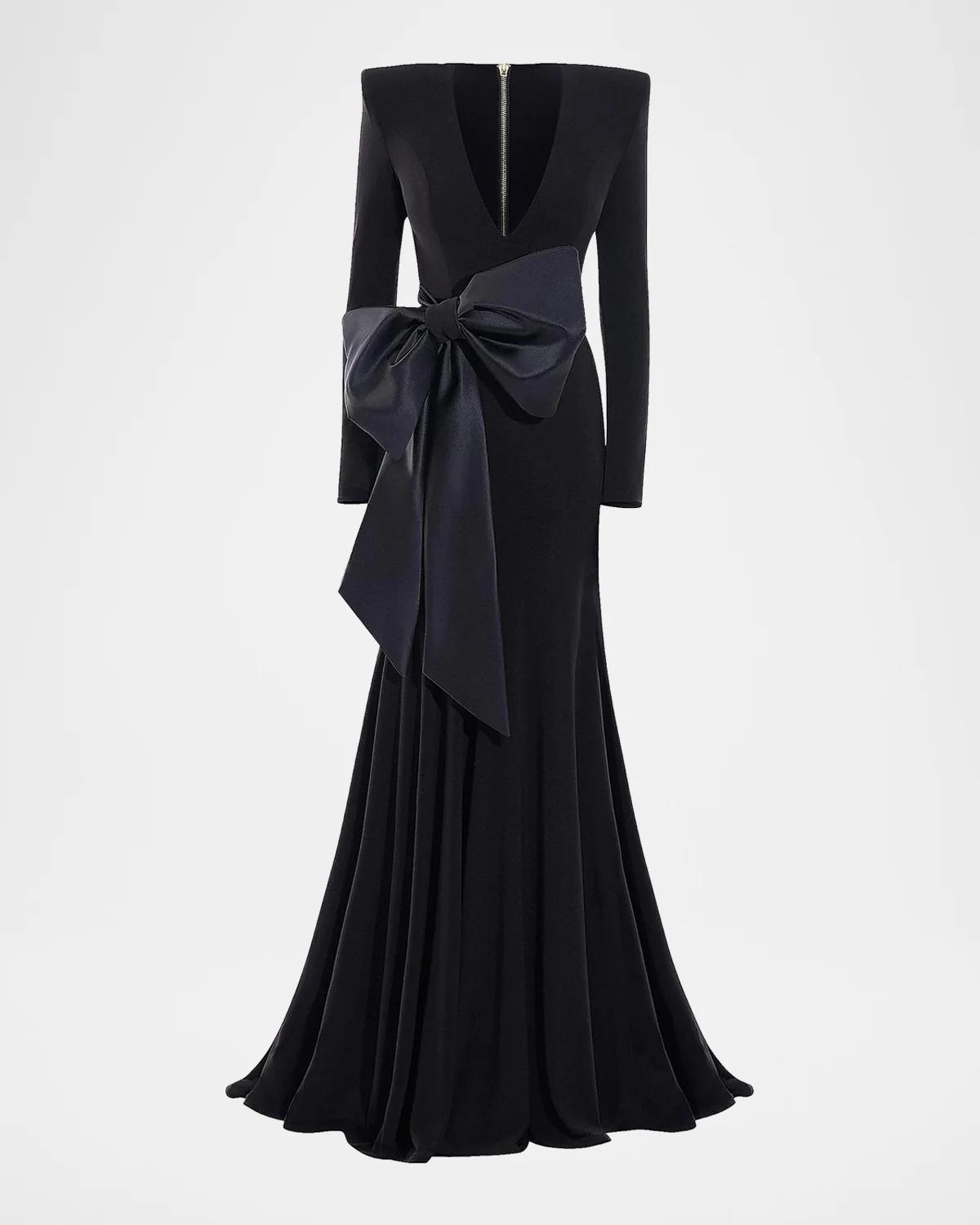 ZHIVAGO Portrait Of A Siren Bow Jersey Gown