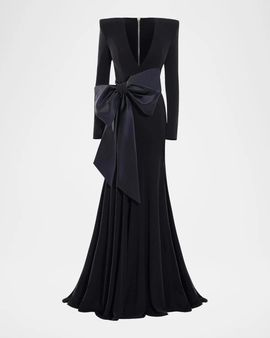 ZHIVAGO Portrait Of A Siren Bow Jersey Gown