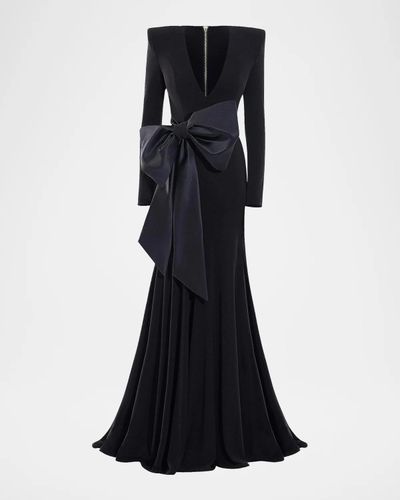 ZHIVAGO Portrait Of A Siren Bow Jersey Gown
