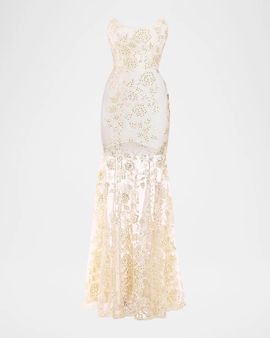 ZHIVAGO The Voice Returns Embroidered Strapless Gown