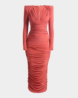 ZHIVAGO We & apos;re Not Us Ruched Midi Dress