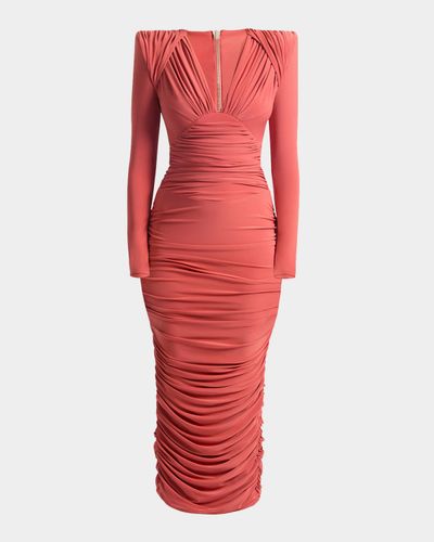 ZHIVAGO We & apos;re Not Us Ruched Midi Dress