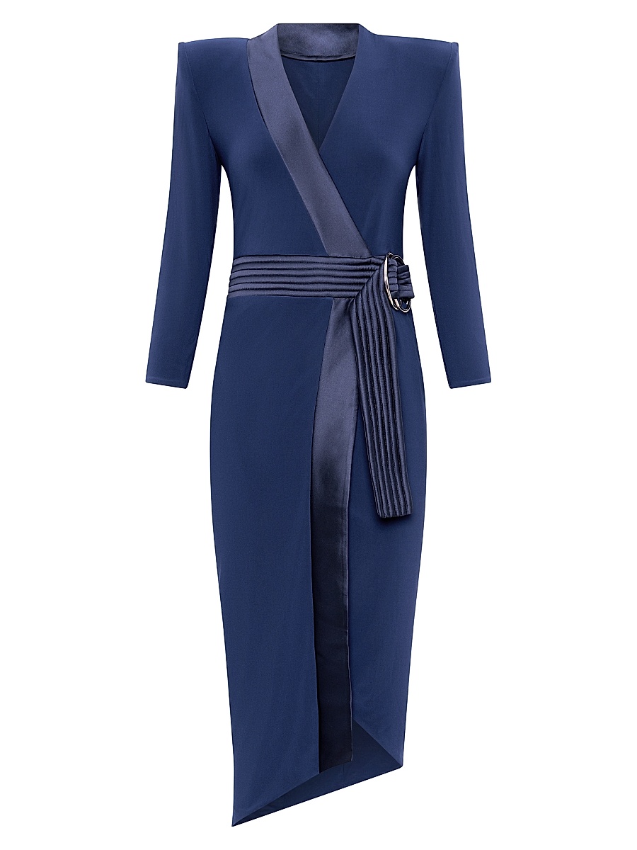 zena jersey wrap dress Zena Jersey Wrap Dress in NAVY MULTI