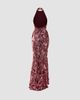ZHIVAGO Women's No More Songs Sequined Halter Column Gown - 5