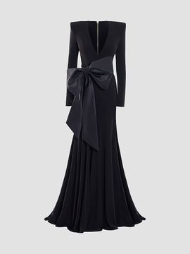 ZHIVAGO Women's Portrait Of A Siren Bow Jersey Gown
