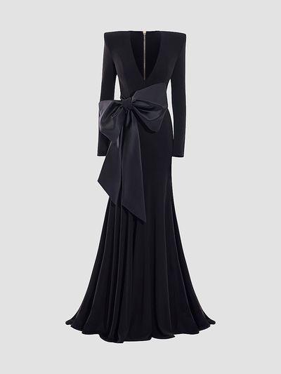 ZHIVAGO Women's Portrait Of A Siren Bow Jersey Gown